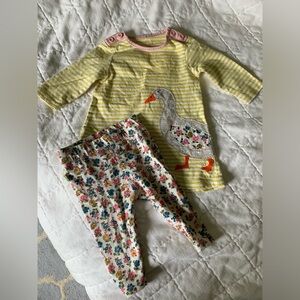 Baby boden goose tunic/dress set 3/6
